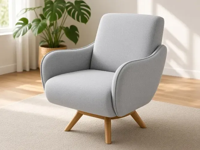 Poltrona Giratória Turquesa 64cm Linho (NOVO A PRONTA ENTREGA)