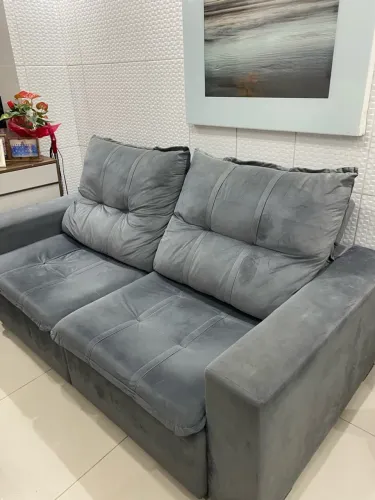 Sofá Retrátil Cinza