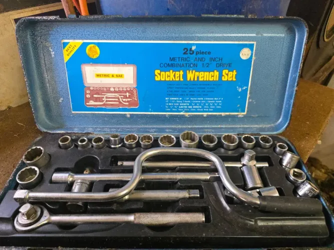 Jogo de Soquetes e Chave Catraca Vintage - 25 Peças (Encaixe 1/2") - Tiger Tools