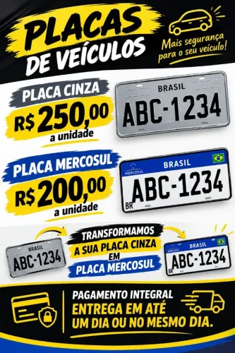 Placas de moto ou carro 