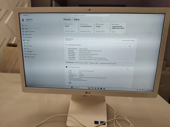 Computador All in One LG 22V280 21,5? Full HD 4GB 240 SSD