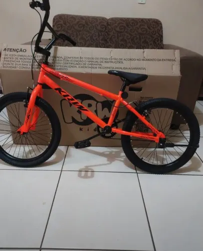 Bicicleta aro 20 alumínio quadro aço carbono Cross BMX krw Laranja novo na caixa 