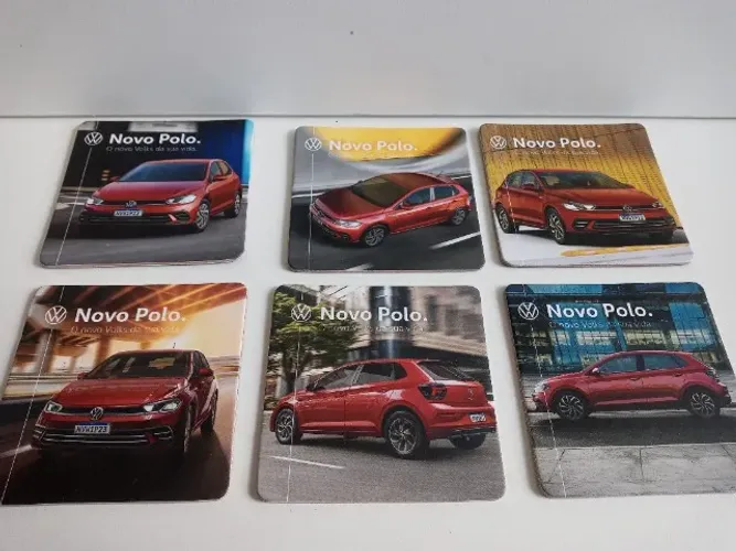Porta copos volkswagen polo linda peça de coleção 6 unid perfeitos.