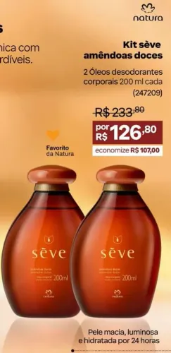 Kit óleo seve amêndoas doce 
