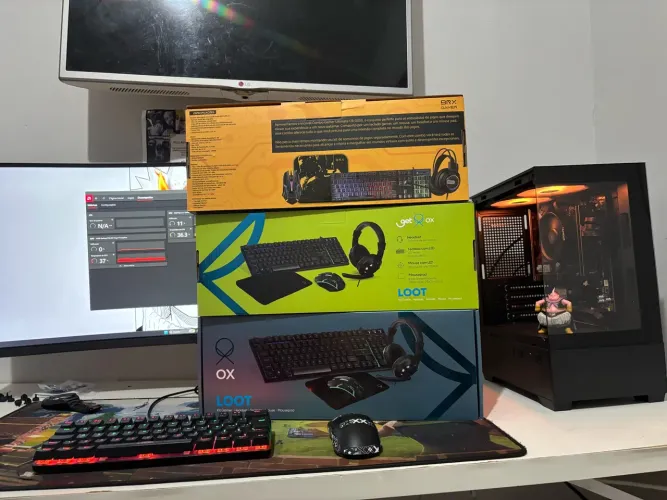 Pc gamer completo novo e garantia - máquina Ryzen 5 + monitor 22 + kit completo