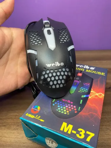 Mouse Gamer com Fio USB Led RGB Glowing Mouse - M37 M-37 Cibo
