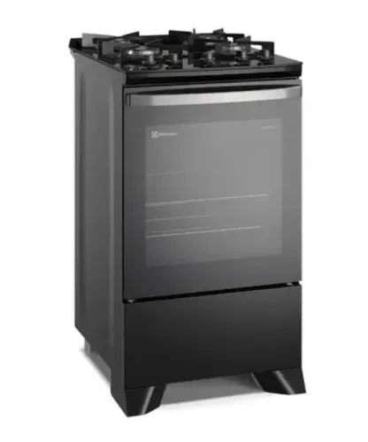 Fogão 4 bocas Electrolux Preto Efficient Mesa de Vidro, PerfectCook e Tripla Chama (FE4GP)