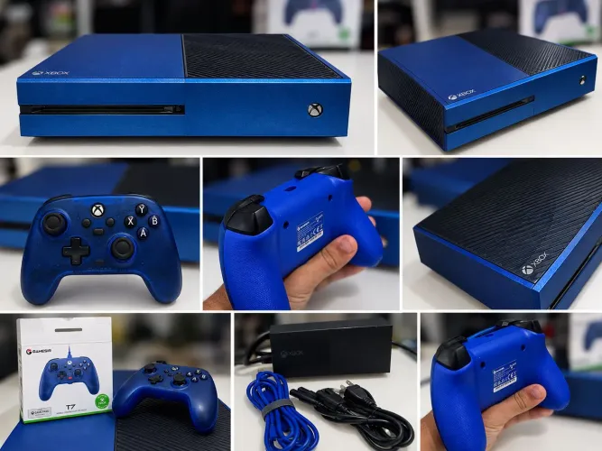 Xbox one azul + Controle e jogos
