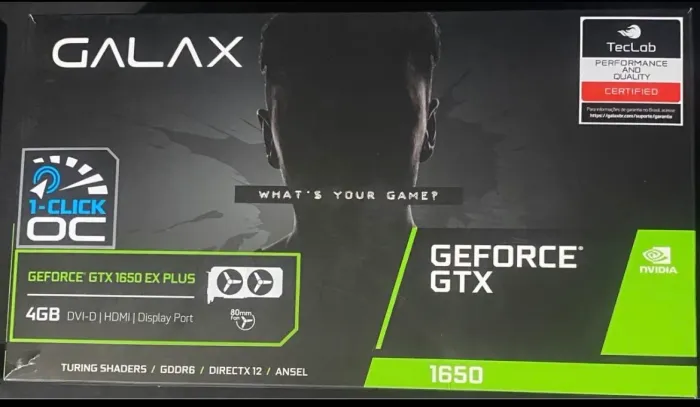 PLACA DE VÍDEO NVIDIA GEFORCE GTX 1650 4GB