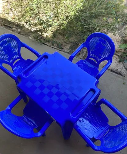 Conjunto Mesa e 4 Cadeiras Infantil Tramontina Azul