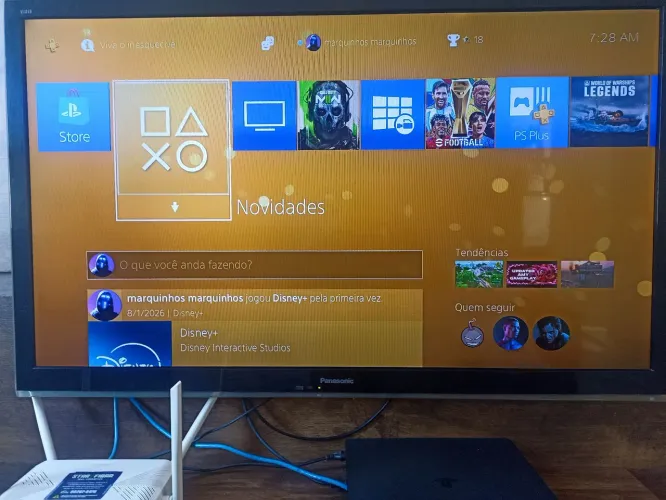 Ps4 super slim de 1 terá e tv 45 polegadas