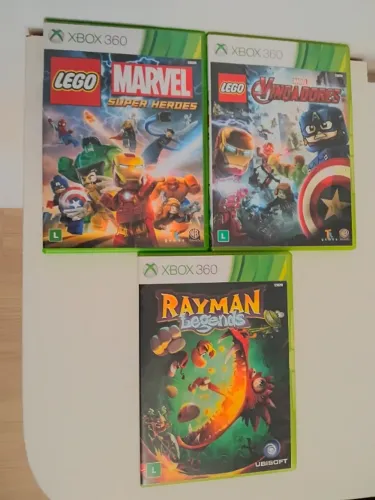 Lote de 3 Jogos de Xbox 360 com detalhes.