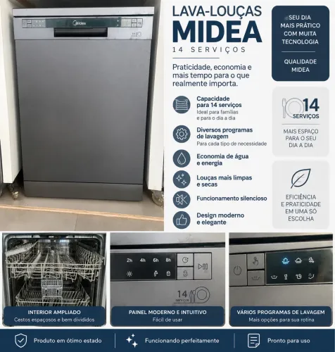 Lava-Louças Midea 14 Serviços - Funcionando Perfeitamente - NOTA FISCAL