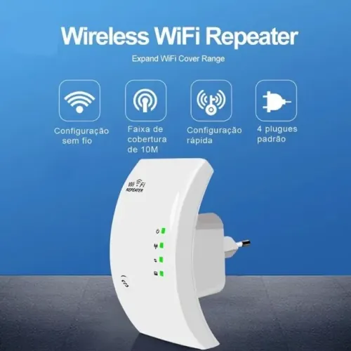 Repetidor de Sinal sem Fio Amplificador de Wi-Fi até 300mbps
