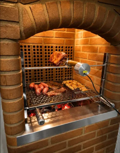 Espeto Elétrico giratório para churrasco