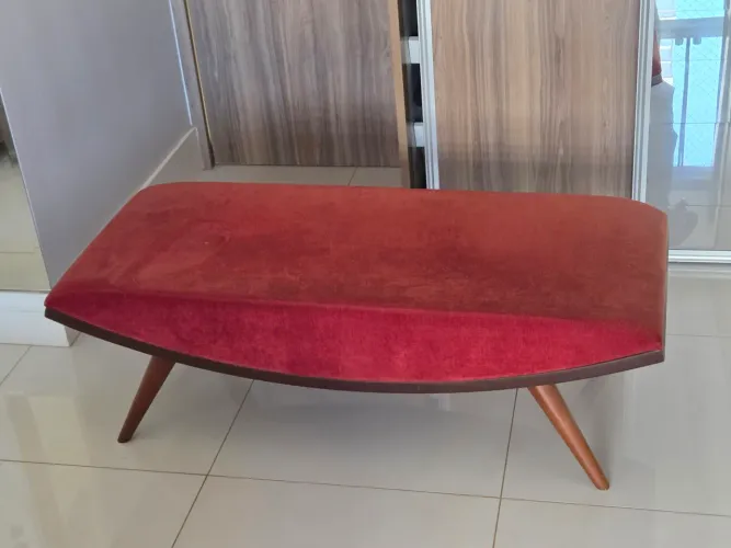 Banco Recamier Canoa Estilo Vintage Retrô - Pés Palito