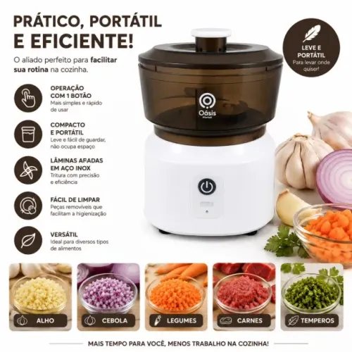 Mini Processador Triturador de Alimentos Portátil