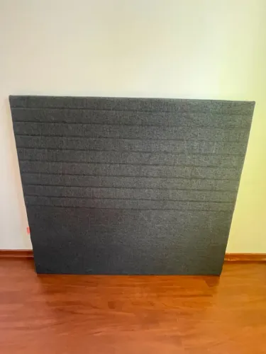 Cabeceira Emma em Linho Cinza - Casal | 138 x 122 cm | Excelente Estado