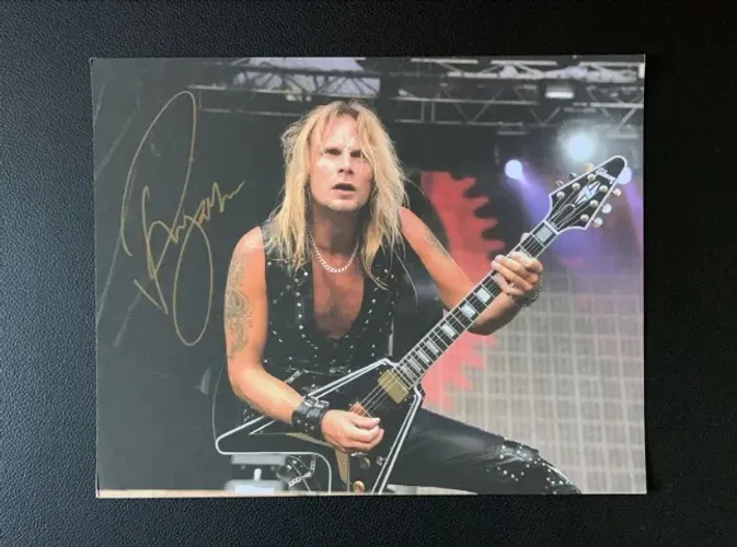 Foto Original Autografada de Richie Faulkner do Judas Priest | Ross Halfin