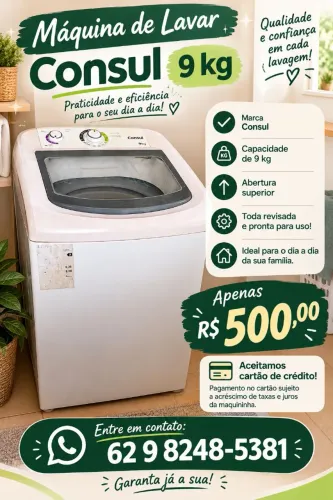 Máquina de lavar roupas consul 9 kg