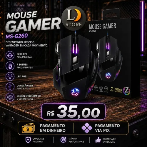 Mouse gamer com RGB