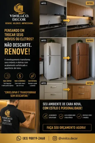 Evelopamento de móveis e eletro, com vinil de auto padrao