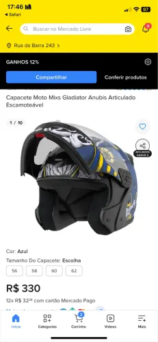 Capacete escamoteavel 