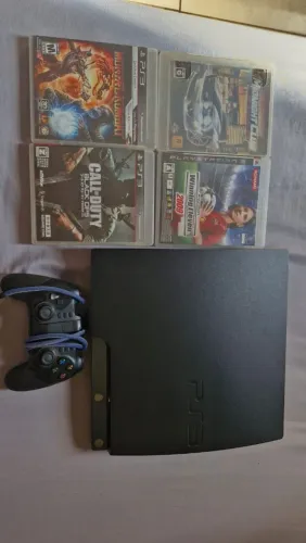 Vendo ps3 com 5 jogos físicos e 5 digitais,game original nao desbloqueado e um controle