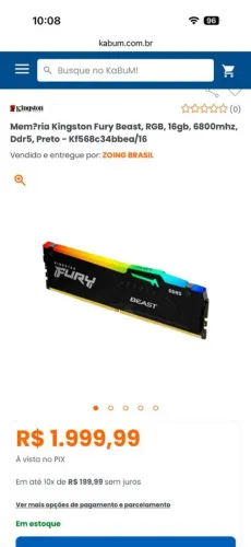 Memoria ram ddr5 2 x16gb (32gb)6800 mhz
