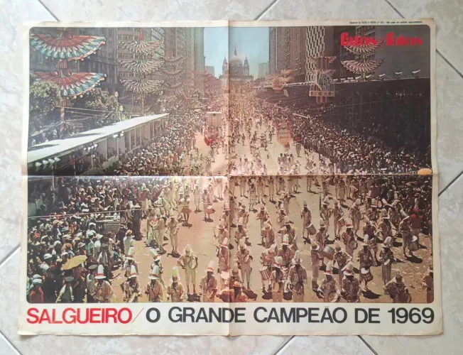 Pôster GRES Salgueiro Campeão do Carnaval de 1969 Raro