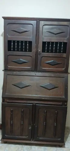 Móvel de escritório antigo, madeira maciça, vendo por 300 reais , sem frete. SJC-