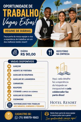 Oportunidade de vagas Extras