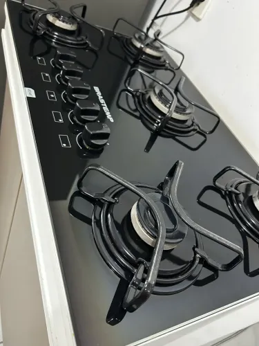 Título: Cooktop Brastemp Ative! 5 Bocas em Vidro Temperado Preto - Excelente Estado