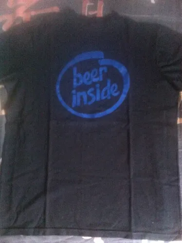 camiseta engraçada intel beer inside tamanho m