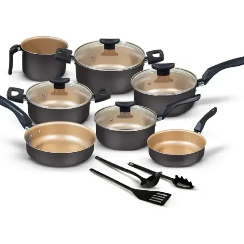 Conjunto Panelas Antiaderente 10 Peças Teflon Várias Cores.