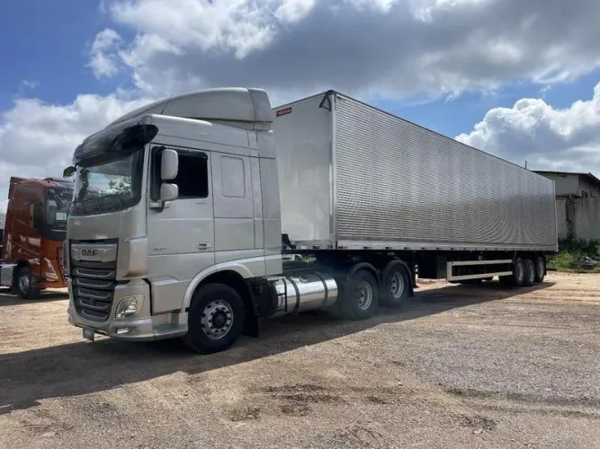 CONJUNTO DAF XF 480 6X2 2024 COM DEFLETOR + BAÚ TRUCKVAN 0KM 15,50 METROS