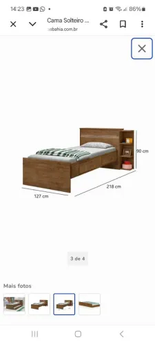 Vende-se cama solteiro com cama auxiliar e baú 