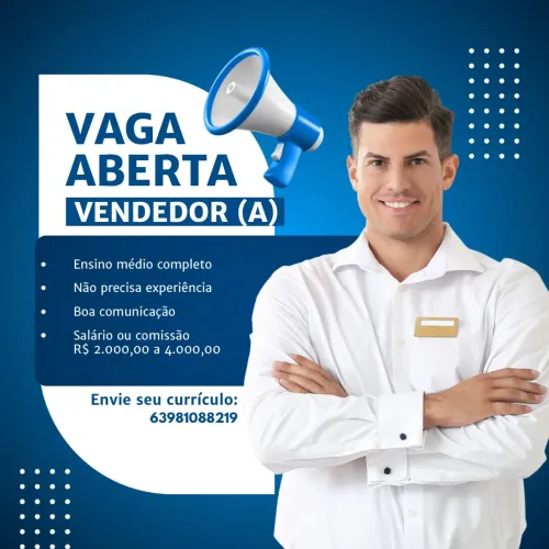 Vaga de emprego para vendas