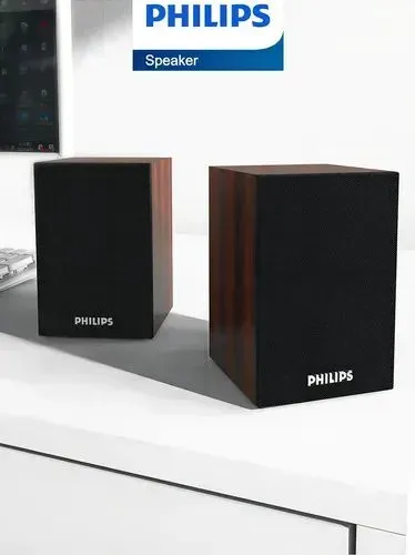 Caixa de Som Philips Madeira Bluetooth 5.0 Stereo Bluetooth P2