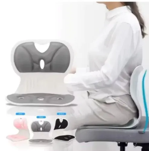 Almofada Ergonômica ?S? Suporte Lombar Corrige Postura Conforto para Longas Horas Sentado