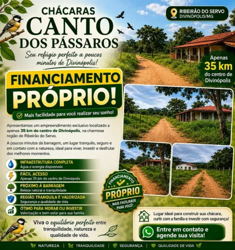 Vendo chácaras financiamento próprio 35 km de Divinópolis 