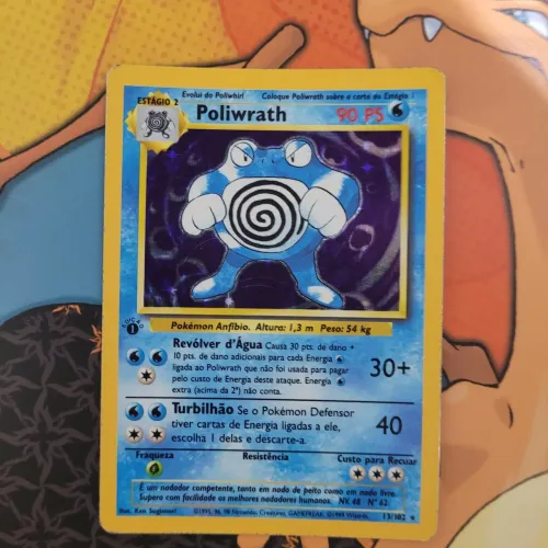Carta pokémon - Poliwrath foil (primeira edição)