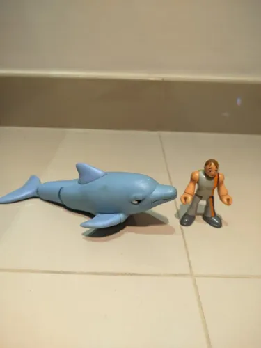 Golfinho e treinador imaginext - fisher price completo