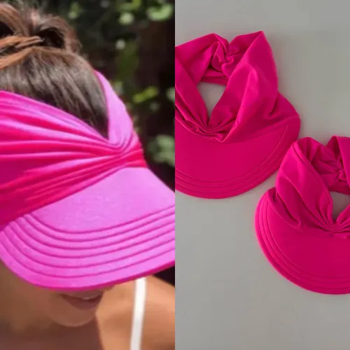2 viseiras turbante mãe e filha pink 