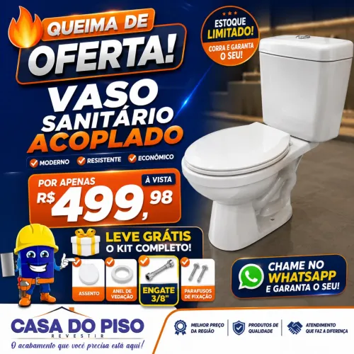 Vaso Sanitário Acoplado