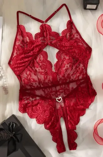 Fantasia Body Gift Feminina Renda - Tamanho G