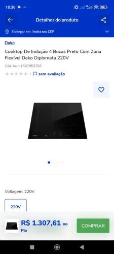Fogão de indução novo