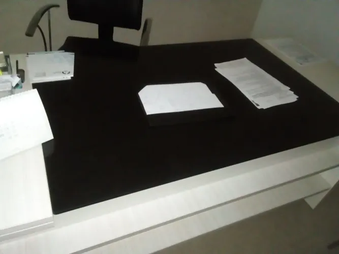 Mesa de Escritório Executiva Grande Preta e Branca