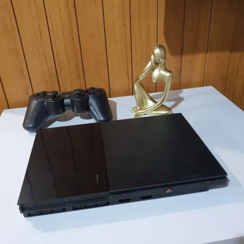 Playstation 2, com controle e memory card novo