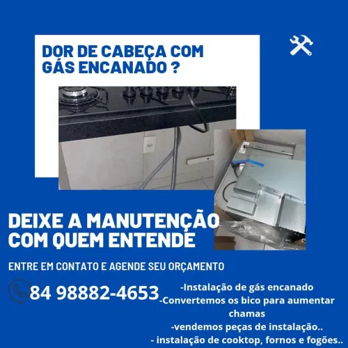 Instalação de gás encanado em apartamento fogão